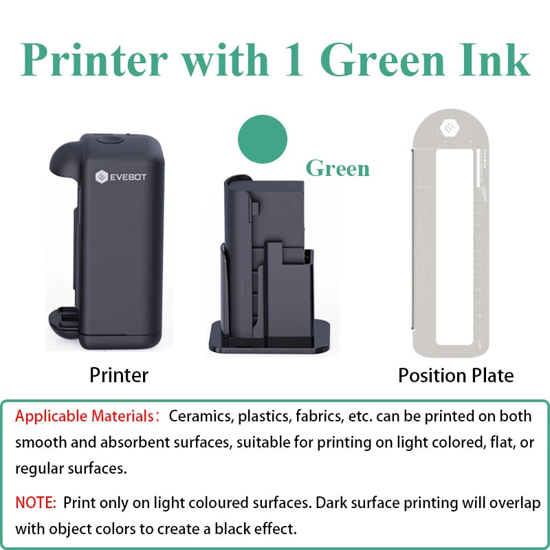 Rechargeable Handheld Printer for Any Surface Green