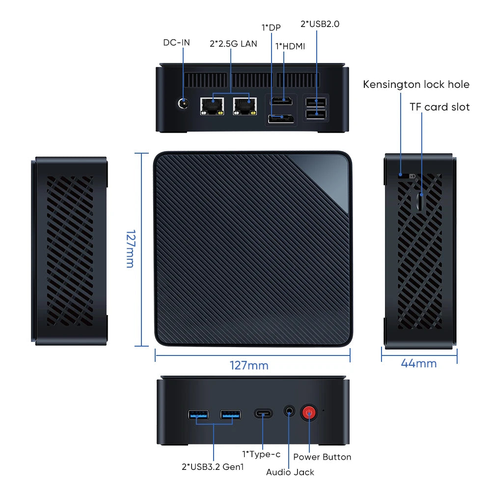 High Performance Mini Computer 16GB RAM 512GB Storage Dual LAN