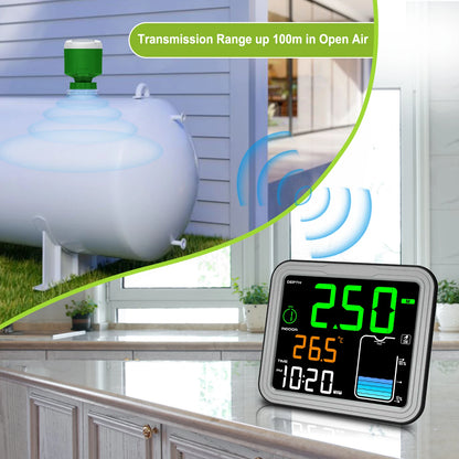 8in1 Wireless Tank Level Monitor with Alarm & LCD Display