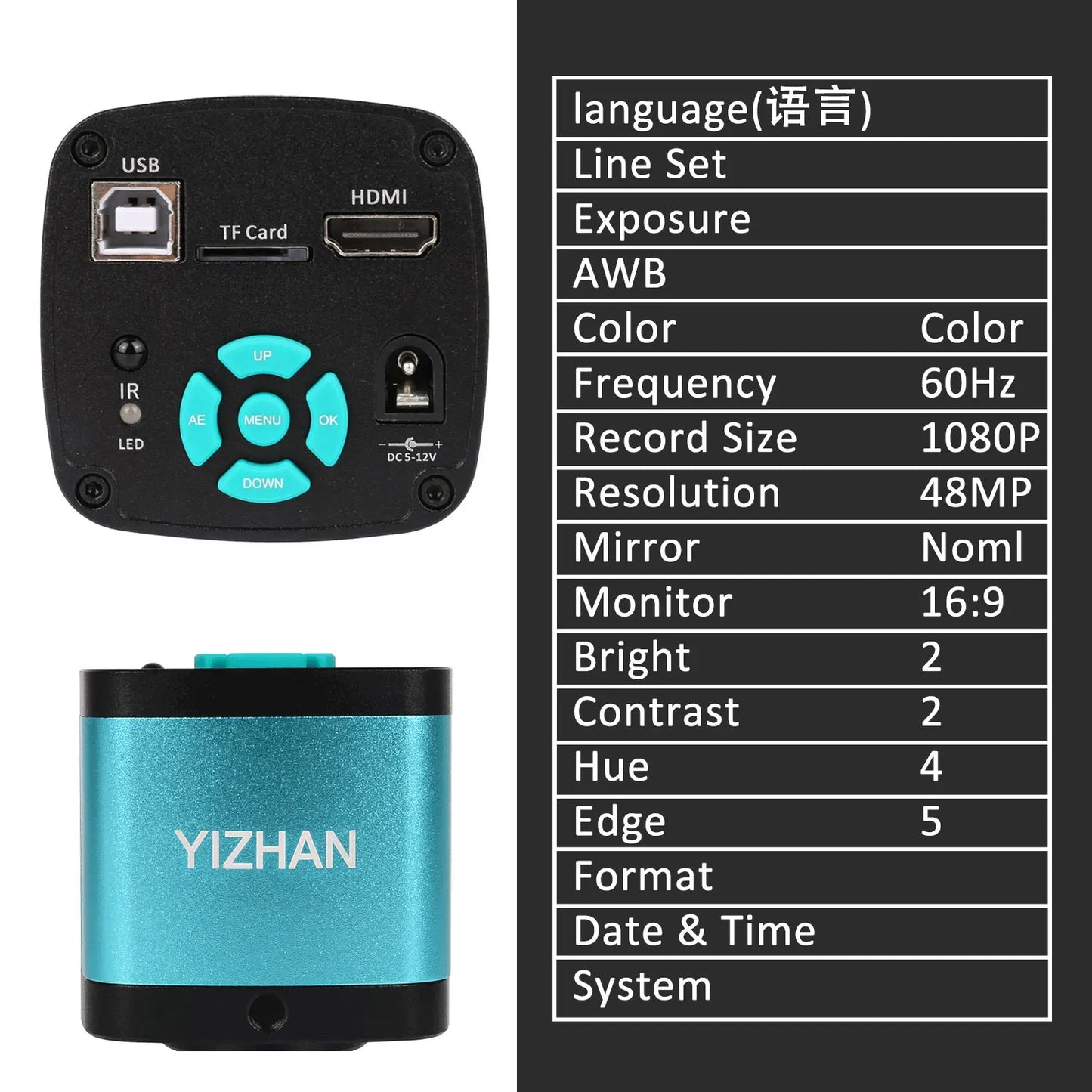 4K HD Microscope Camera HDMI USB Industrial Camera
