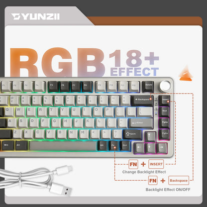 75% Wireless Mechanical Keyboard RGB Hot Swap Cocoa Cream V2