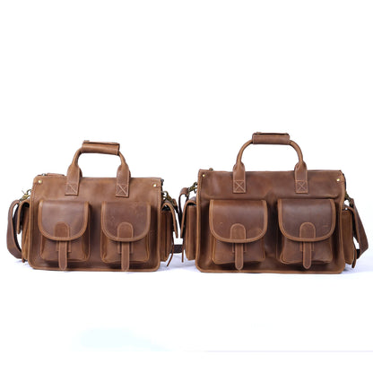 Premium Leather 14” Laptop Work Briefcase Bag