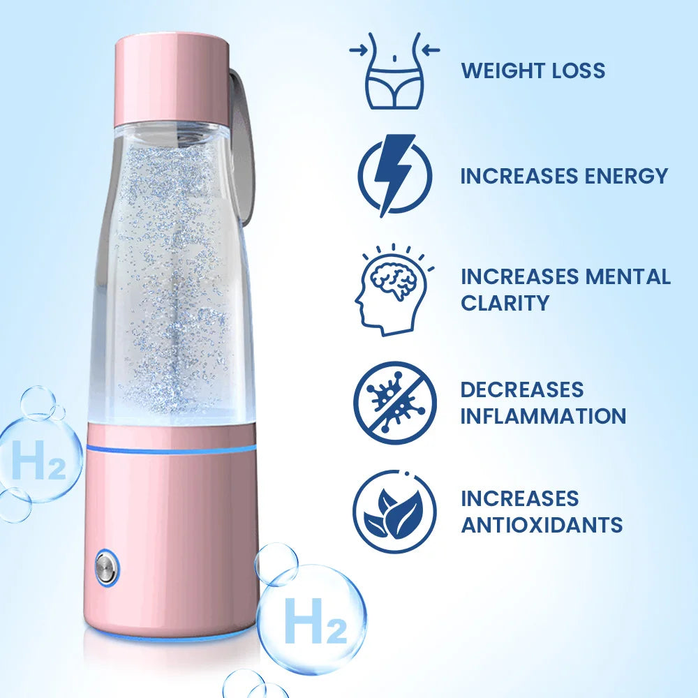3in1 Hydrogen Water Bottle Generator Pink