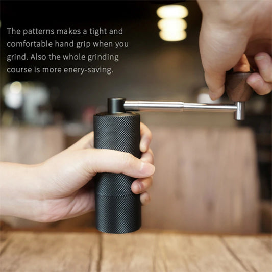 Compact Burr Coffee Grinder Handheld Adjustable Black