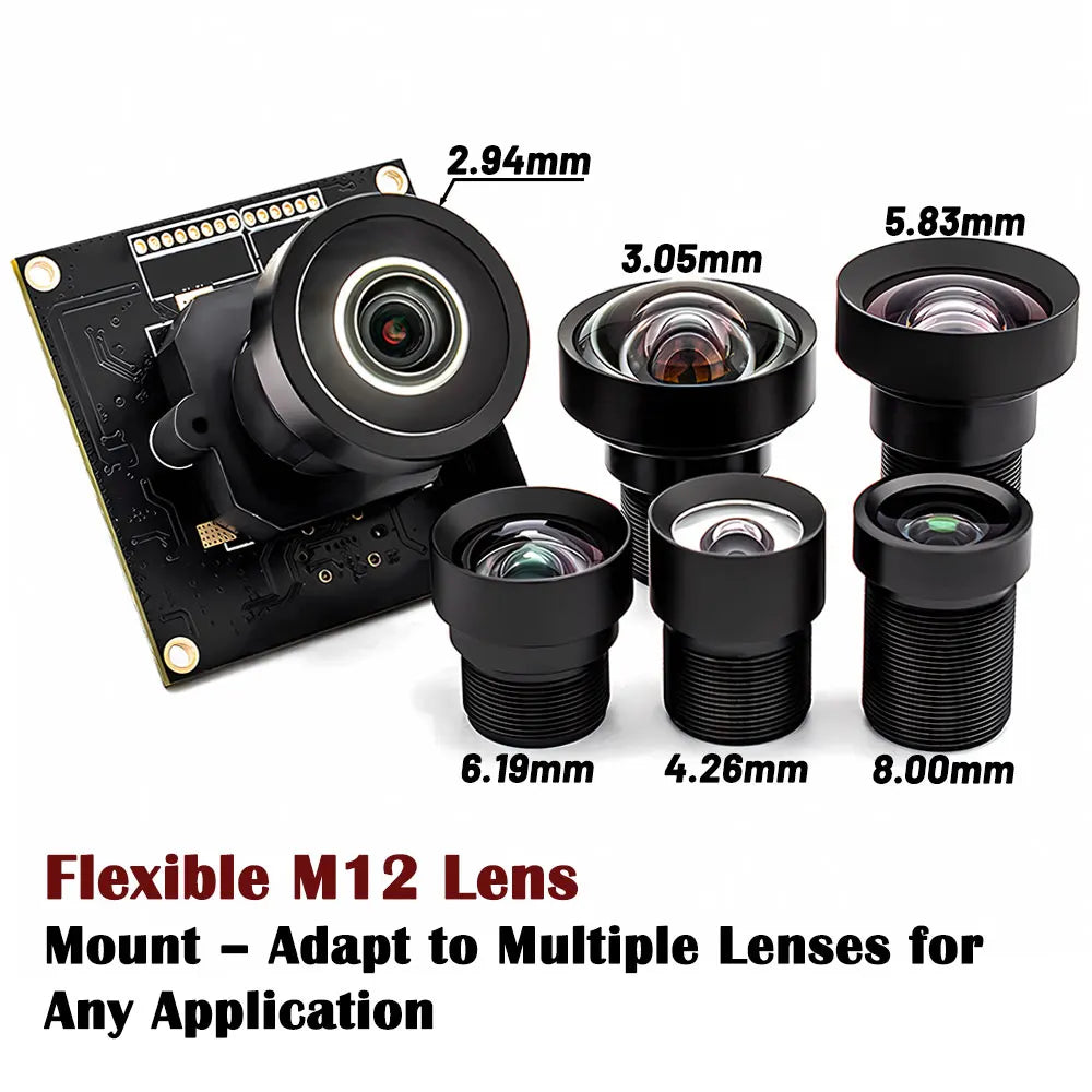Industrial 4K USB Camera Board 60FPS 4.26mm Lens