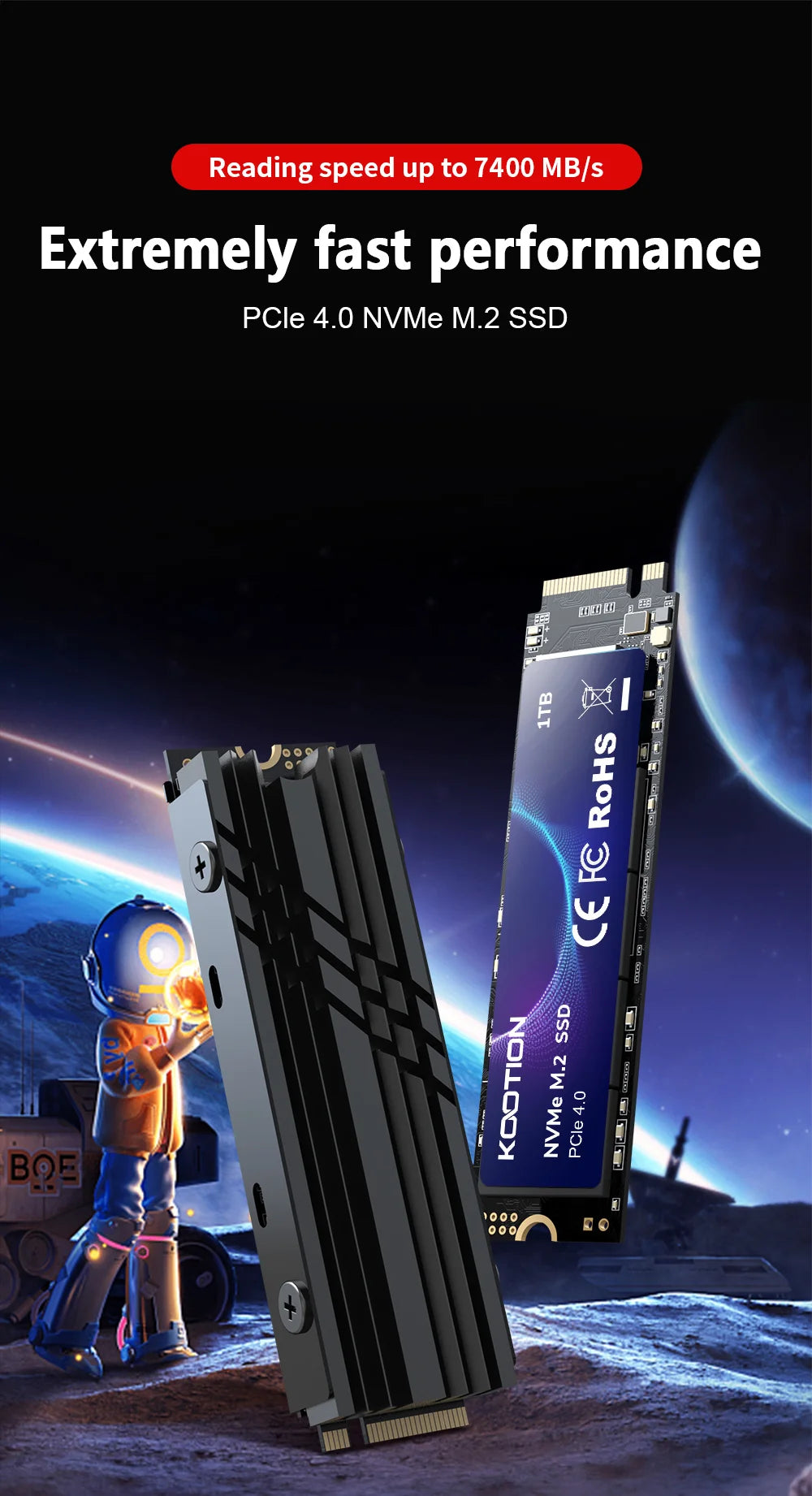 High-Speed 1TB PCIe 4.0 SSD 7000MB/s Storage