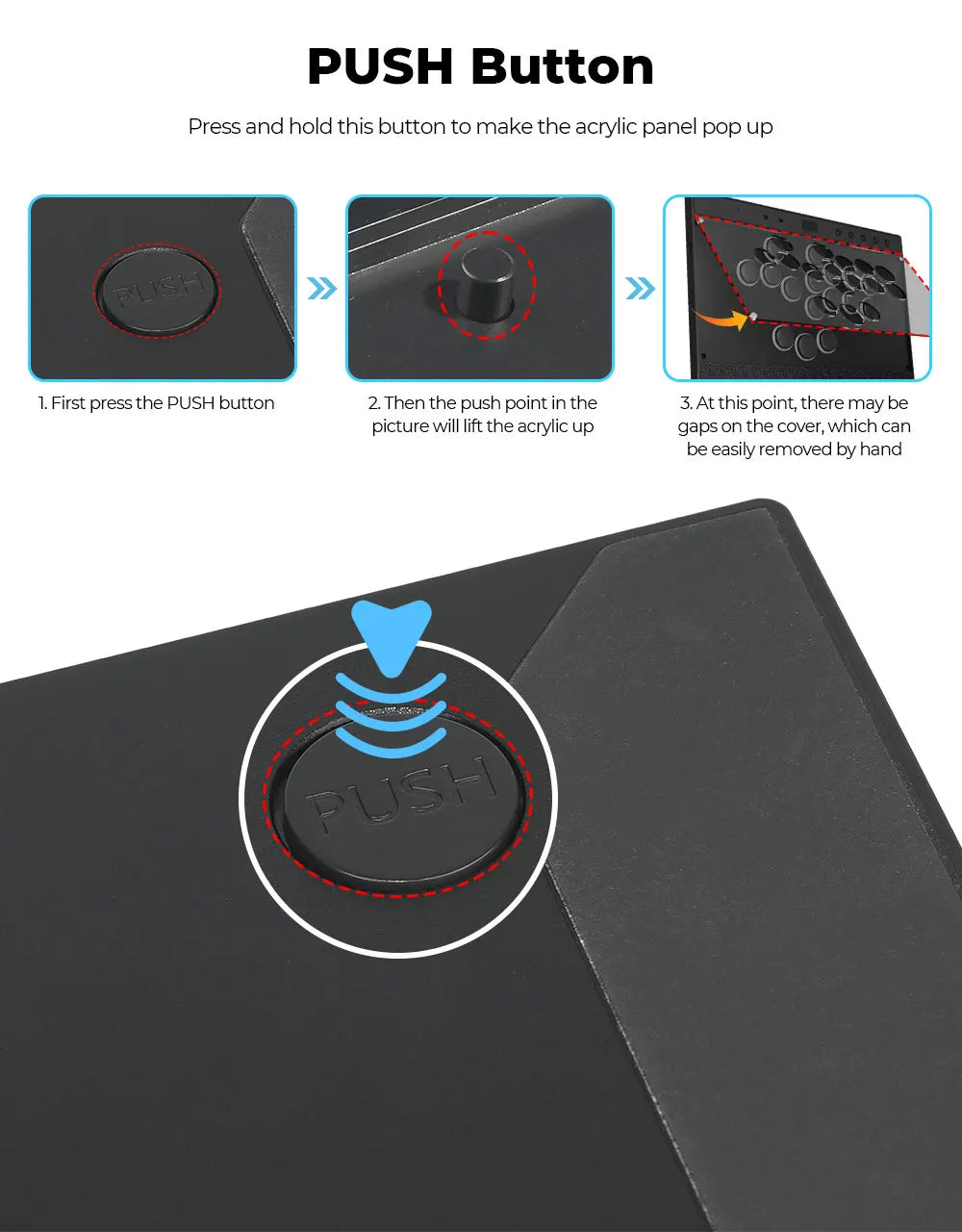 Magnetic Hitbox Leverless Arcade Controller for PC and Consoles