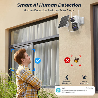 8MP Dual Lens Solar WiFi Security Camera with Color Night Vision