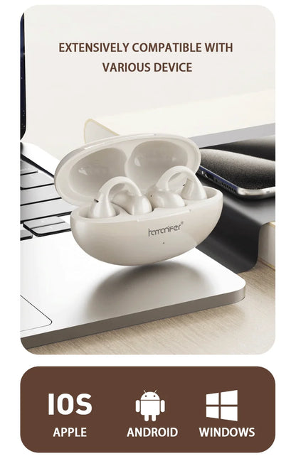 White Rechargeable Bluetooth Gaming and Sports Earphones