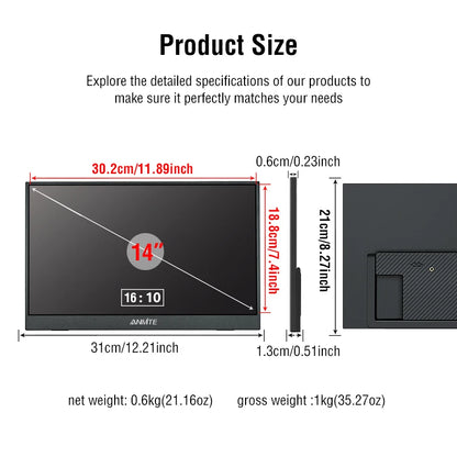 14 inch Portable Touchscreen Monitor for Laptop PS5 Switch