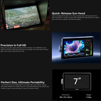 7 Inch 4K Video Field Monitor 2800nit Touchscreen