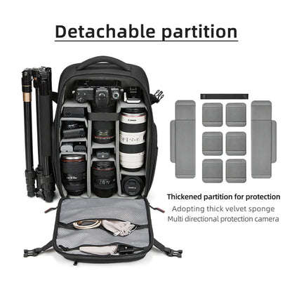 Professional Camera Backpack with Tripod & Drone Storage