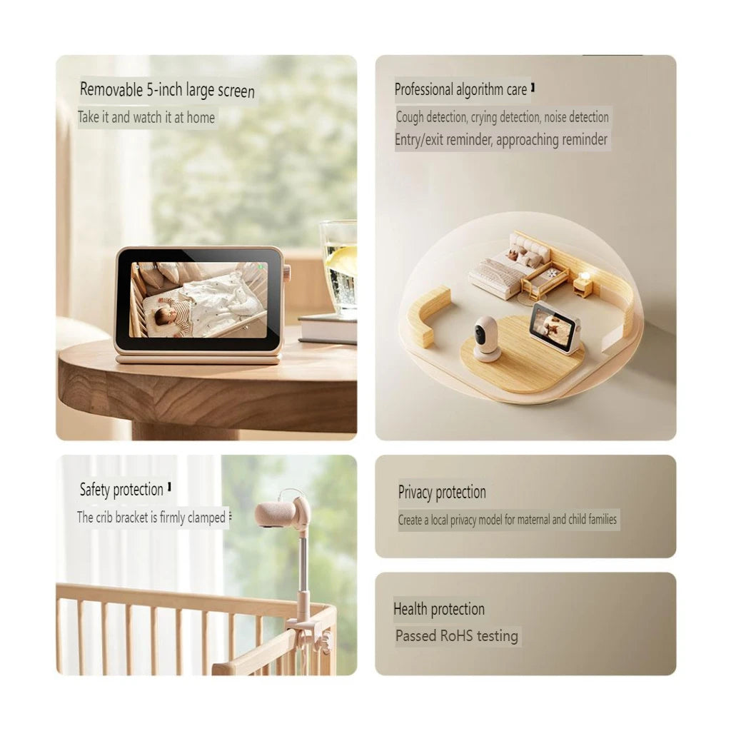 Smart Baby Monitor with Screen Two Way Audio 32GB Storage