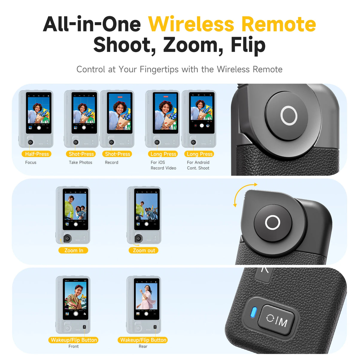 Wireless Selfie Monitor 4K/60fps with Remote for Smartphone Vlogging