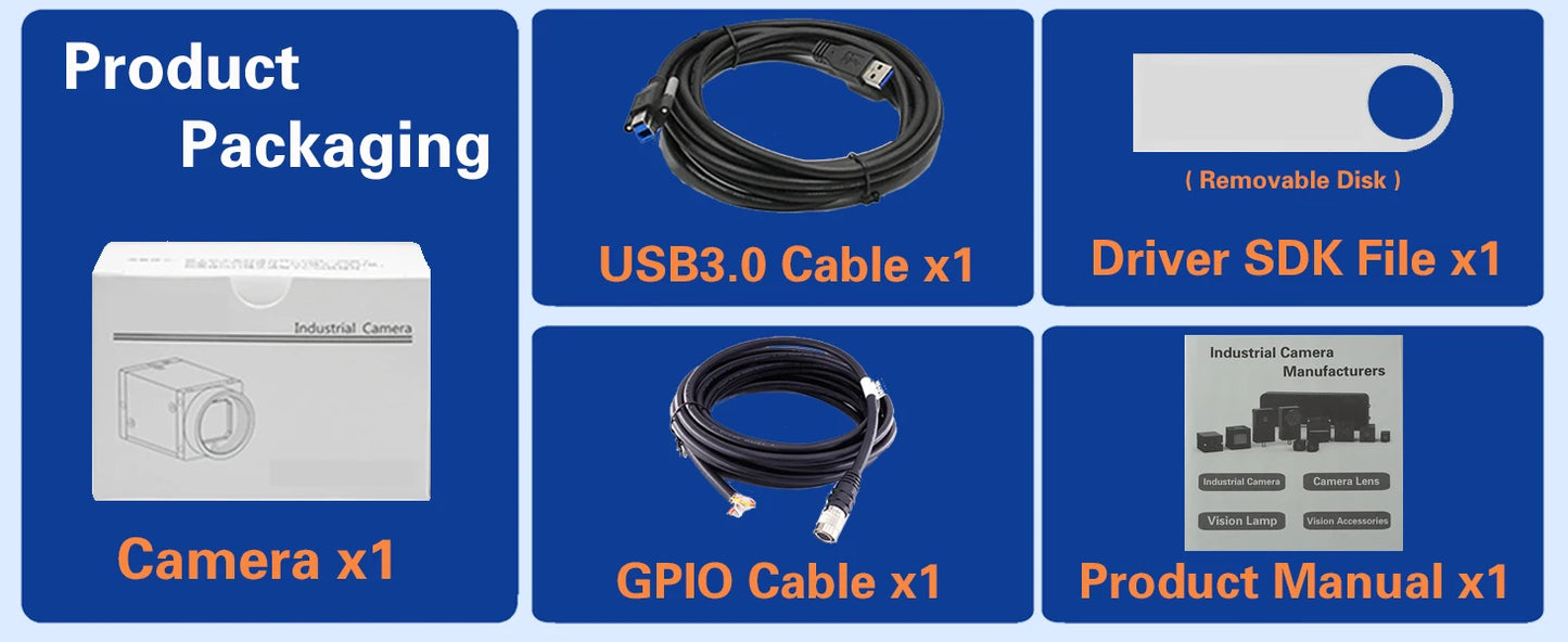 5.0MP Industrial Inspection Camera 5m Cable