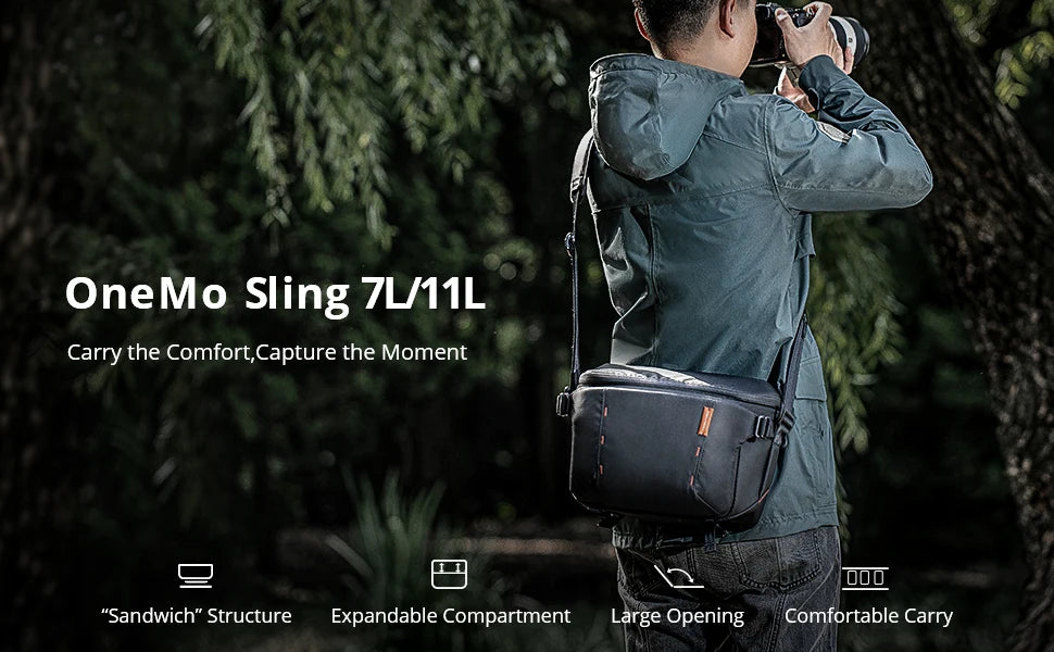 11L Camera Sling Bag Waterproof Crossbody for DSLR Black