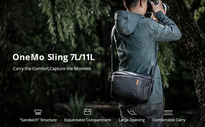 7L Camera Sling Bag Waterproof Crossbody for DSLR Black