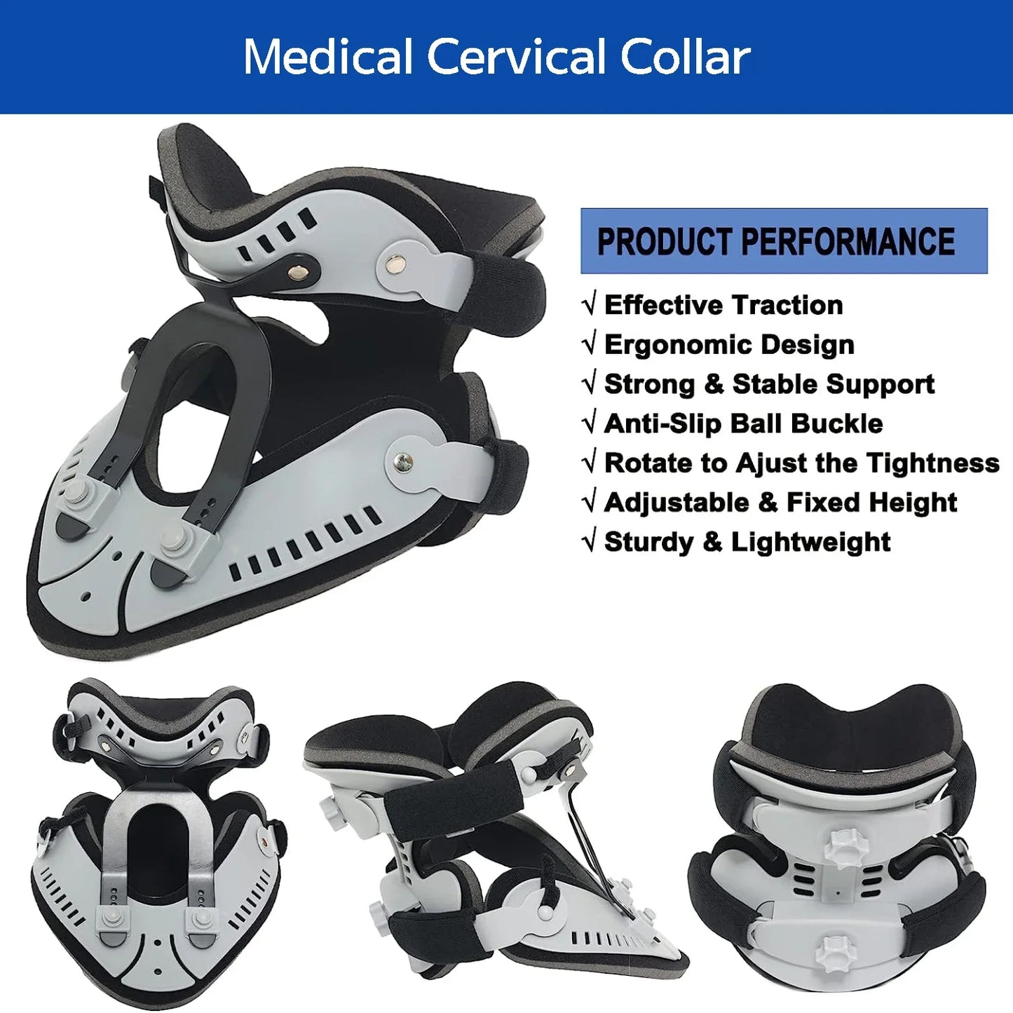 Adjustable Neck Brace Support for Posture and Pain Relief