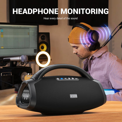 Massive Bass 200W Bluetooth Boombox with Dual Microphones