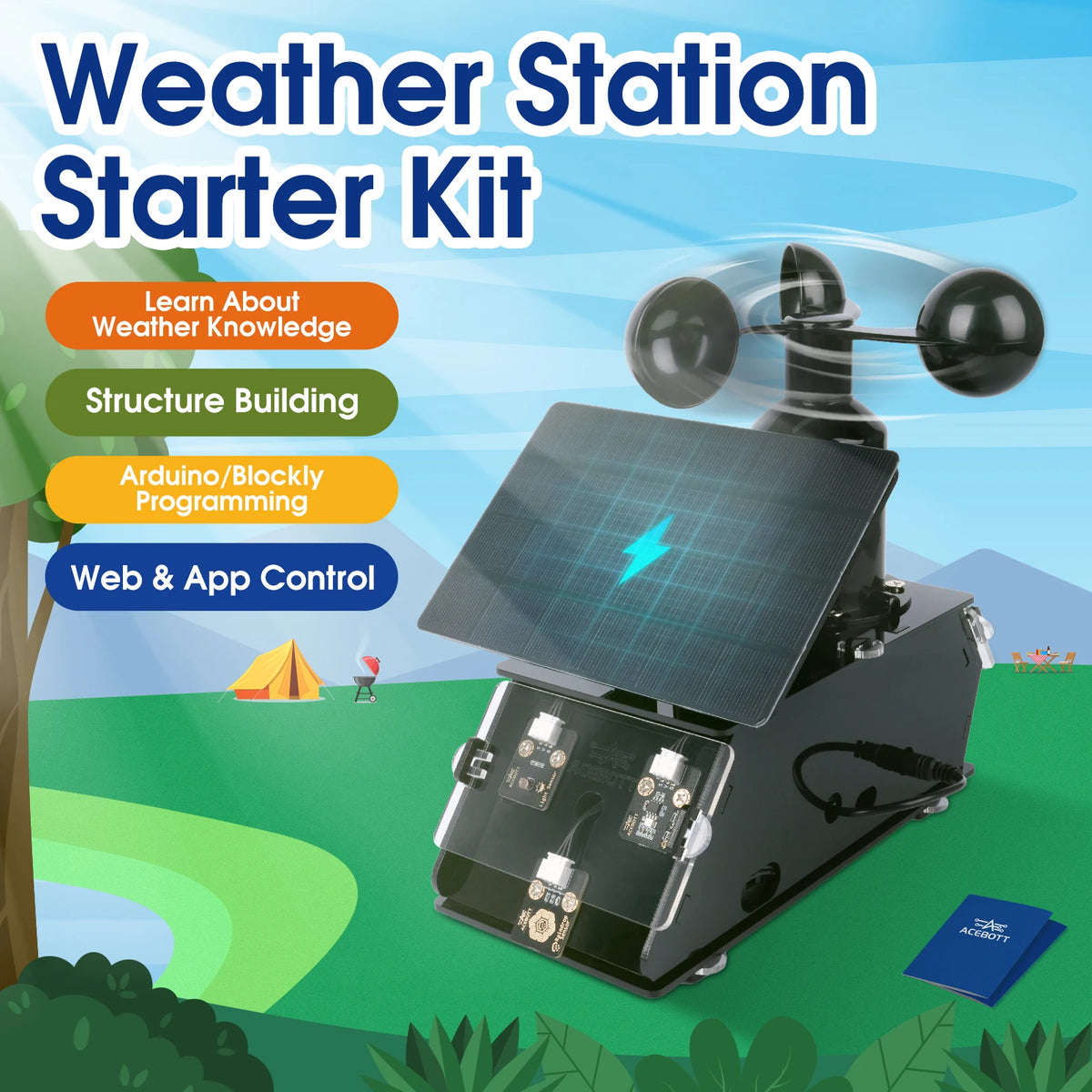 Smart Weather Station DIY Kit with Wind Speed and Forecast Monitoring