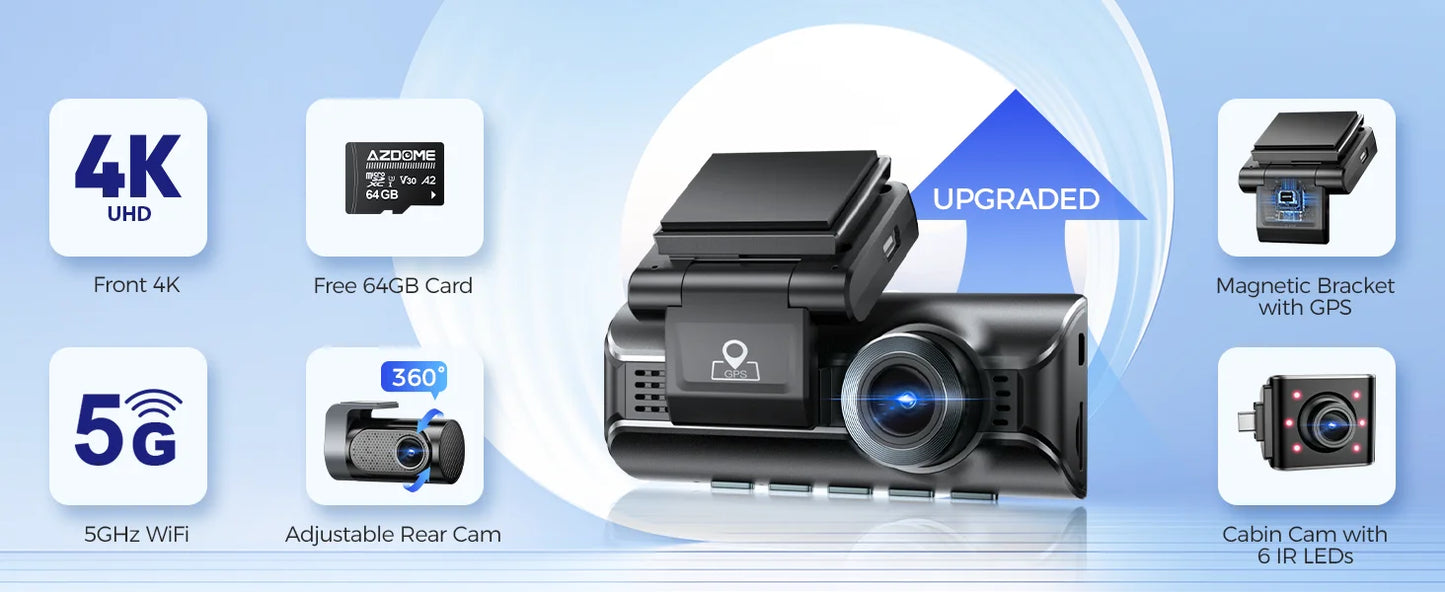Smart 3-Channel Dash Camera Night Vision