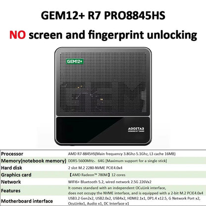 Professional Mini Desktop 16GB RAM 512GB SSD HDMI USB4 WiFi6