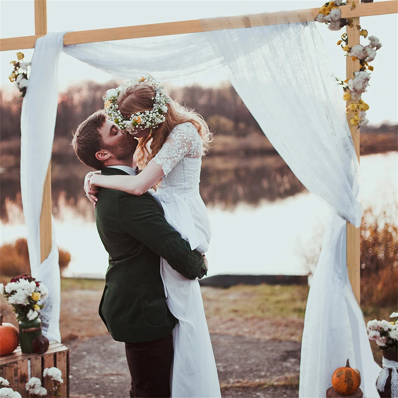 10ft Wooden Garden Arch Frame Wedding Party Backdrop Stand