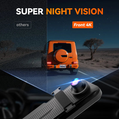 Dual Lens 4K Car DVR Wi-Fi Hardwire 64GB