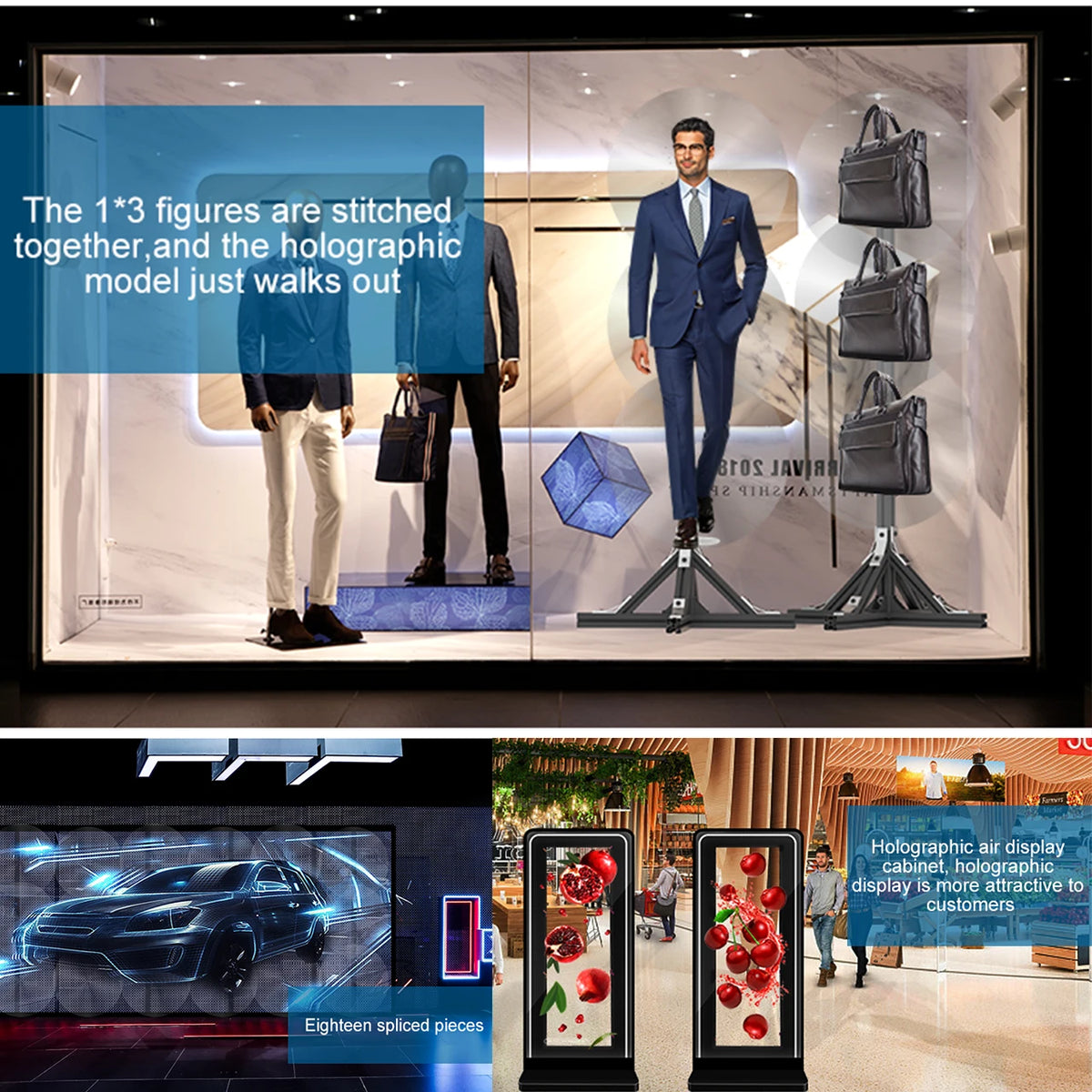 3D Holographic Fan LED Display 45cm WiFi Remote Advertising Sign