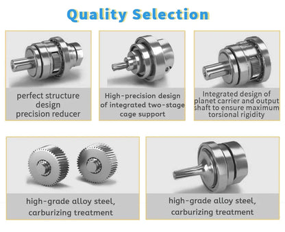 50:1 Helical Gear Reducer for Stepper Motor 6.35mm
