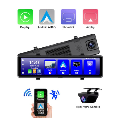 4K Smart Dash Cam Mirror GPS WiFi Rear View
