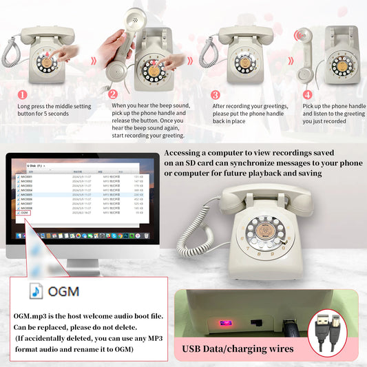 Classic Blue Wedding Phone Recorder for Guest Messages
