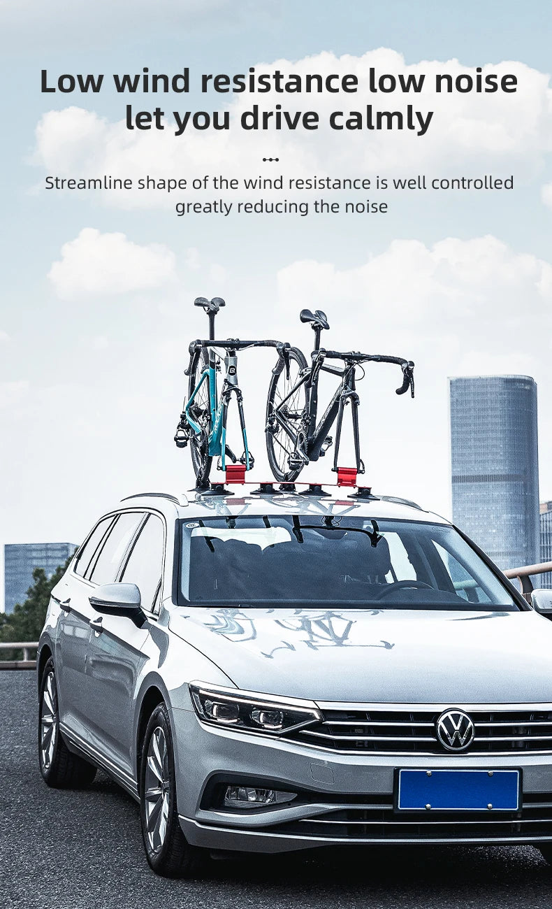 Black Suction Roof Bike Rack with Quick Hub Mount