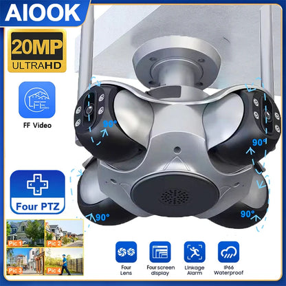 Multi Lens WiFi Security Camera with 128GB Storage