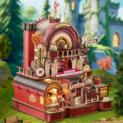 DIY Miniature Casa House Kit with Wooden Figurines for Gifts