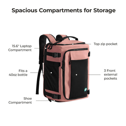 Travel Backpack Waterproof Anti Theft Shoe Compartment Cabin Bag
