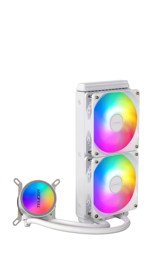 240mm RGB CPU Liquid Cooler with White Dual Fans