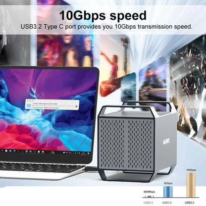 4 Bay USB-C Hard Drive Docking Station with HDMI
