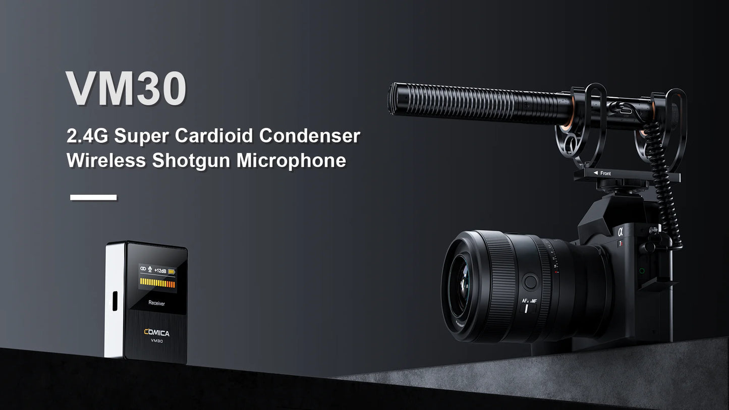2.4G Wireless Shotgun Microphone for Camera and Type C Devices