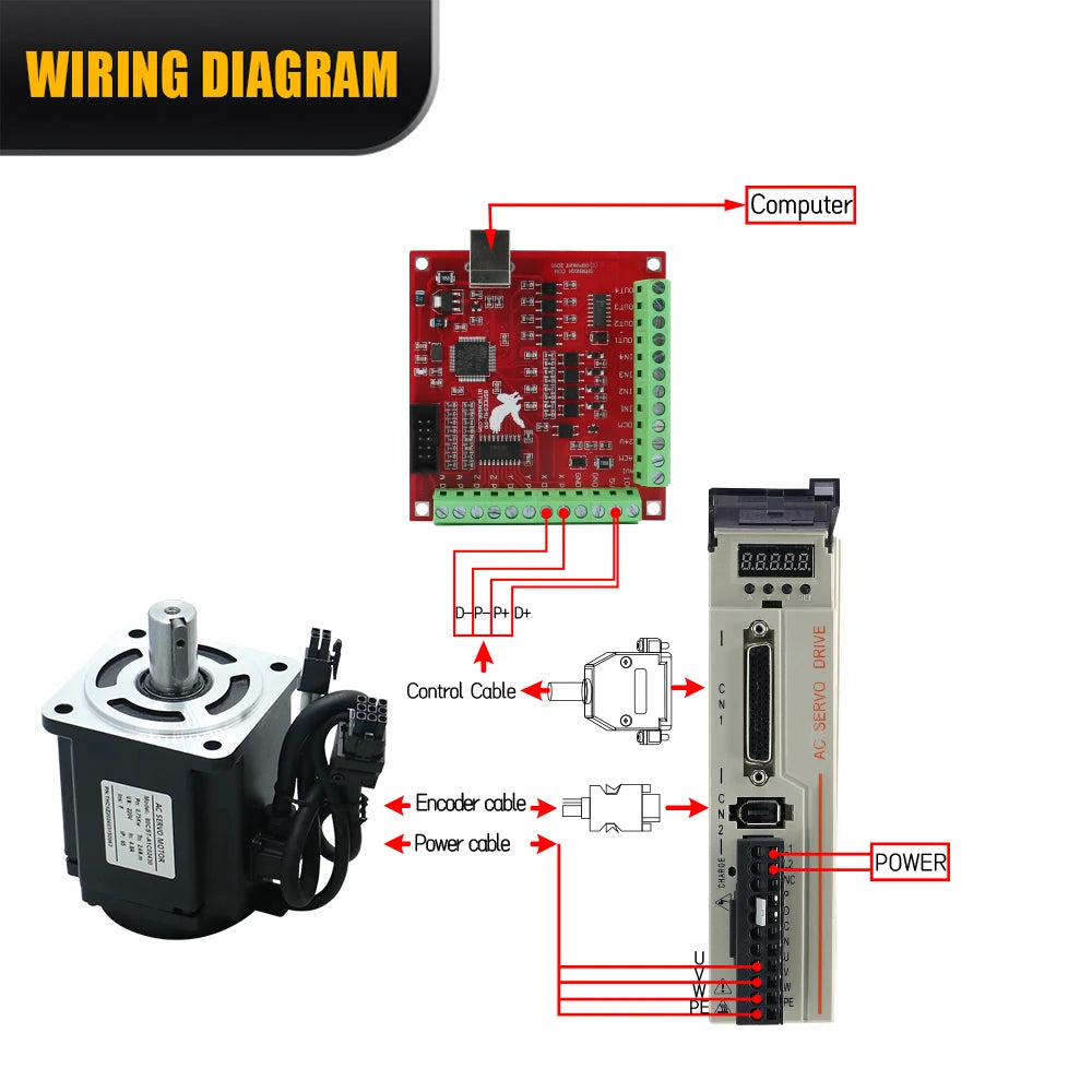 CNC 750W Servo Motor with Absolute Encoder 2.4N