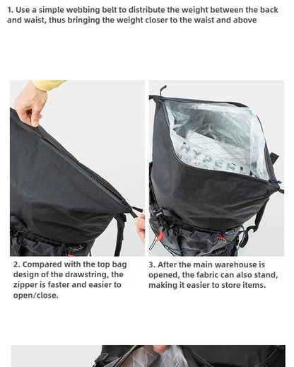 Lightweight Waterproof 40L Multi-Purpose Backpack