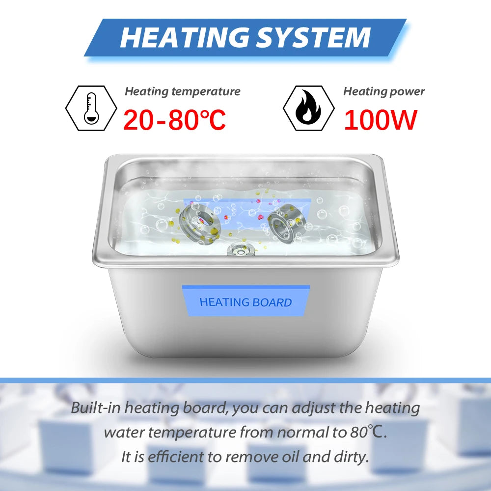 2L Digital Ultrasonic Cleaner with Adjustable Settings