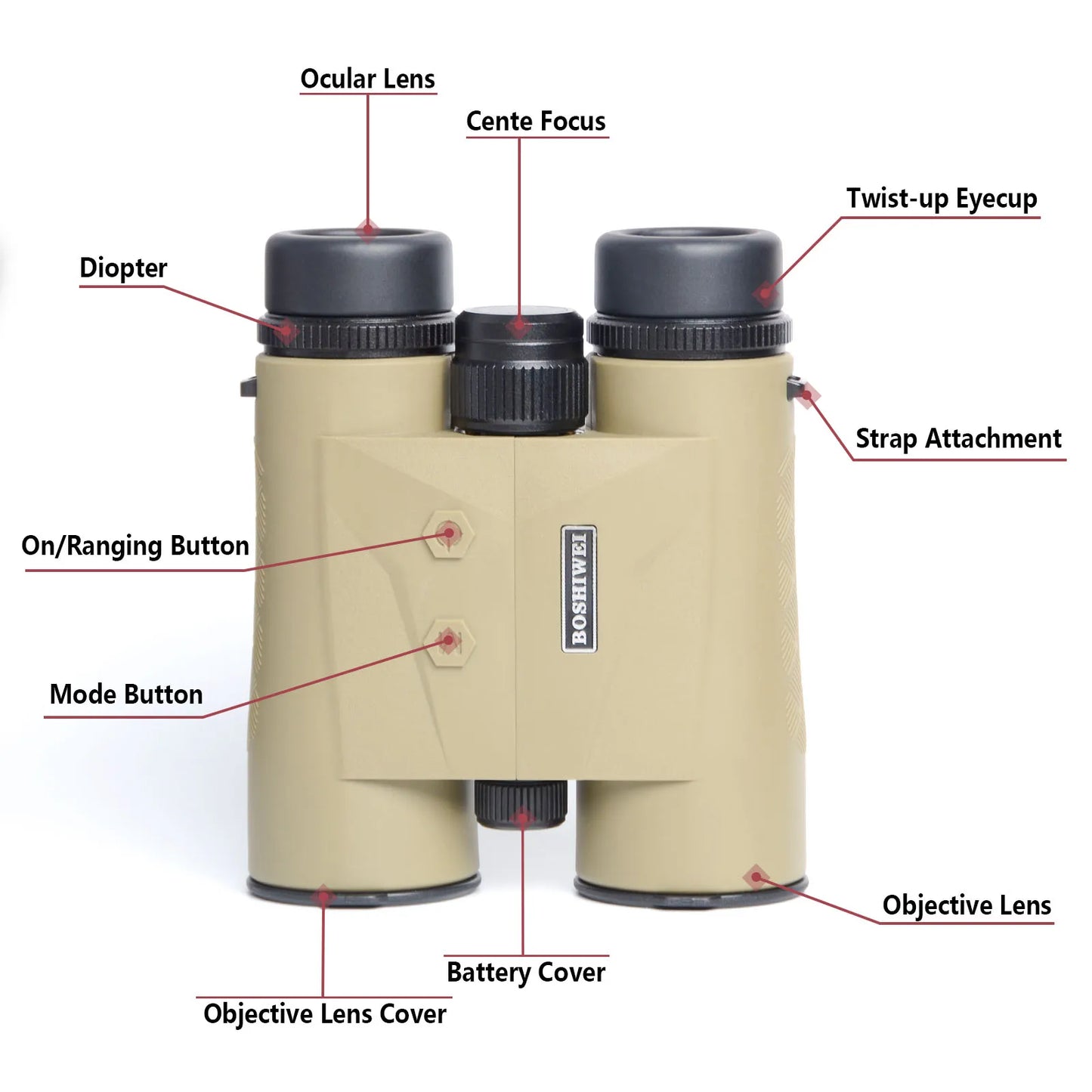 2400m Laser Rangefinder Binoculars 10x42 HD Outdoor Telescope