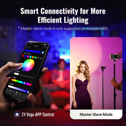 Portable 60W RGB Fill Light for Vlogging Live Streaming