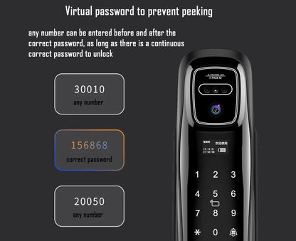 Digital Door Lock Face Unlock Matte Black