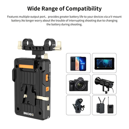 V-Lock Battery Plate PD 14.8V 15mm Rod Clamp