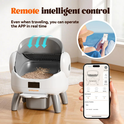 Quiet Smart Self-Cleaning Cat Litter Box with App Control