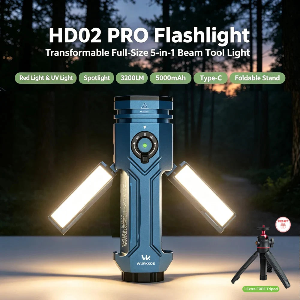 USB Rechargeable 3200LM Multifunctional Work Light for Camping