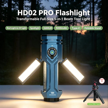 USB Rechargeable 3200LM Multifunctional Work Light for Camping