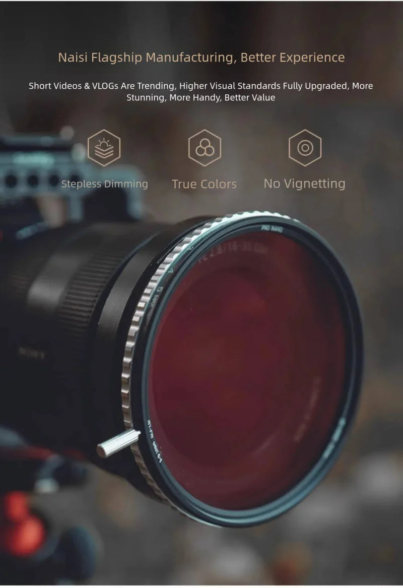 82mm Adjustable ND Filter 1–5 Stops Photography